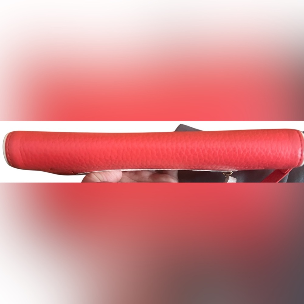 kate spade Red and White Zip-Around Tassel Wallet - Picture 6 of 10